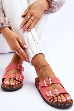 Klapki Korkowe|Klapki Damskie Klasyczne>Boto Damskie Klapki Wsuwane Na Korkowej Podeszwie Różowe Cortina