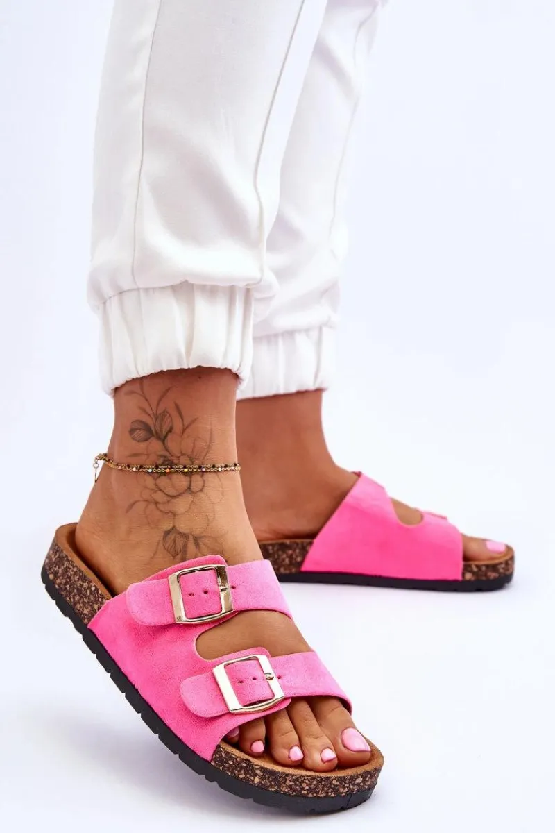 Klapki Korkowe|Klapki Damskie Klasyczne>Boto Damskie Klapki Wsuwane Na Korkowej Podeszwie Neonowe Różowe Cortina