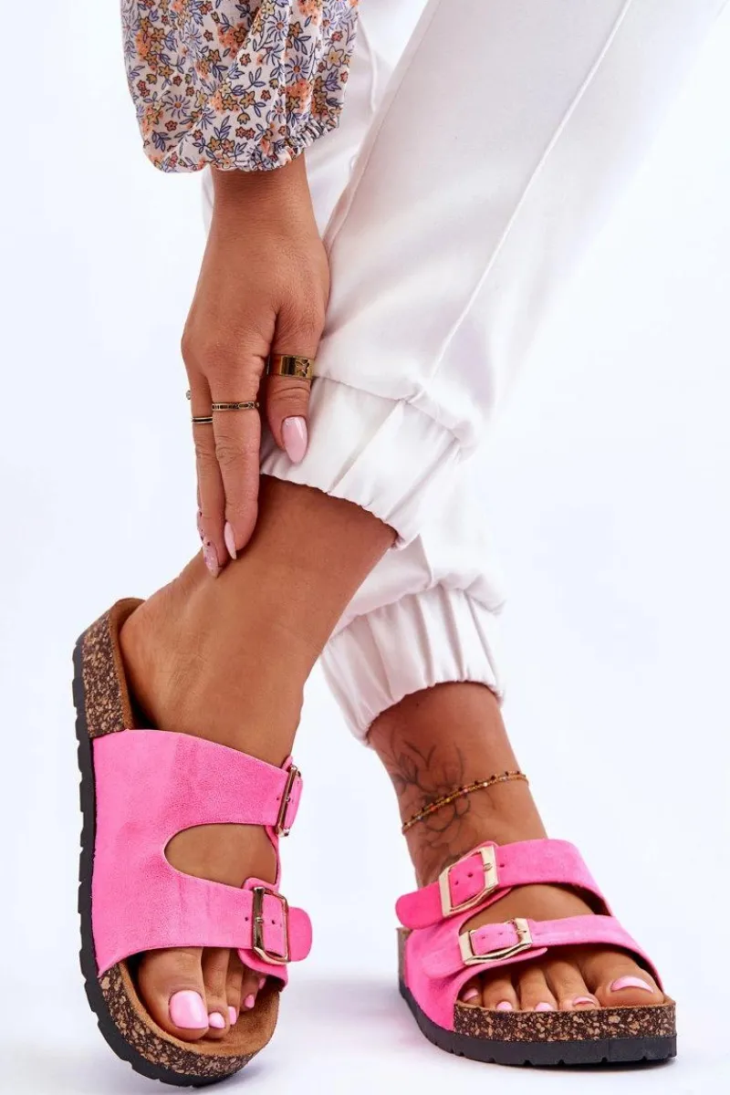 Klapki Korkowe|Klapki Damskie Klasyczne>Boto Damskie Klapki Wsuwane Na Korkowej Podeszwie Neonowe Różowe Cortina