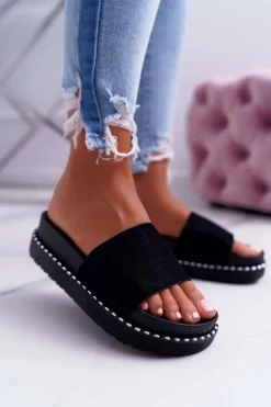 Damskie Klapki Wysokie Czarne Kadela Damskie Klapki Damskie Klasyczne