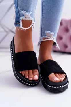 Damskie Klapki Wysokie Czarne Kadela Damskie Klapki Damskie Klasyczne