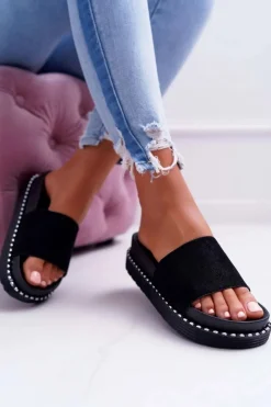 Damskie Klapki Wysokie Czarne Kadela Damskie Klapki Damskie Klasyczne