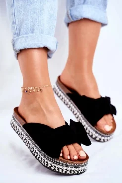 Klapki Damskie Klasyczne>Boto Damskie Klapki Wysokie Czarne Mortigo