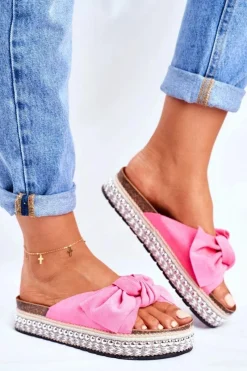 Klapki Damskie Klasyczne>Boto Damskie Klapki Wysokie Fuksja Mortigo