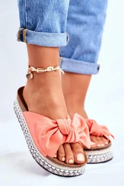 Klapki Damskie Klasyczne>Boto Damskie Klapki Wysokie Koralowe Mortigo