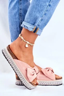 Discount Boto Damskie Klapki Wysokie Różowe Mortigo