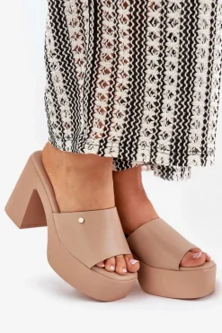 Klapki Na Obcasie|Klapki Damskie Klasyczne><noscript><img width=