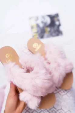 Best Boto Damskie Klapki Z Futerkiem Lu Boo Różowe