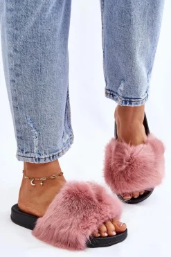Damskie Klapki Z Futerkiem Różowe Kennet Damskie Klapki Z Futerkiem|Klapki Damskie Klasyczne