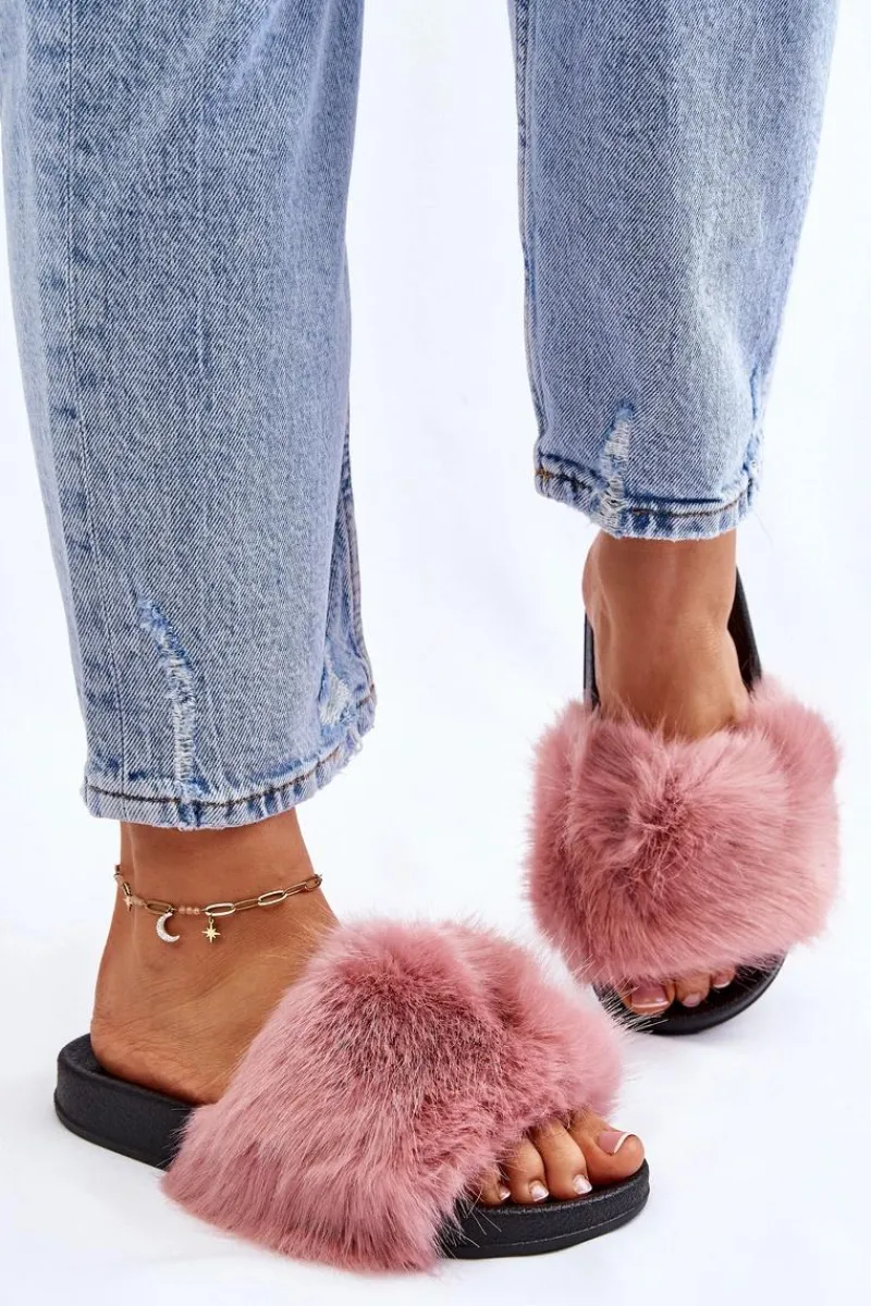 Damskie Klapki Z Futerkiem Różowe Kennet Damskie Klapki Z Futerkiem|Klapki Damskie Klasyczne