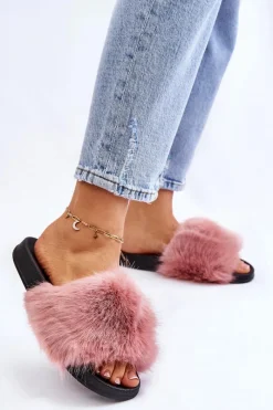 Damskie Klapki Z Futerkiem Różowe Kennet Damskie Klapki Z Futerkiem|Klapki Damskie Klasyczne
