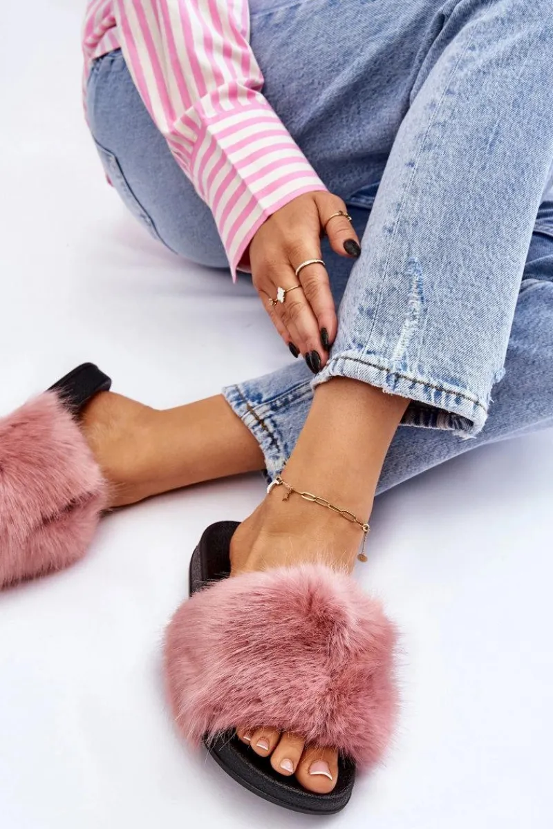 Damskie Klapki Z Futerkiem Różowe Kennet Damskie Klapki Z Futerkiem|Klapki Damskie Klasyczne