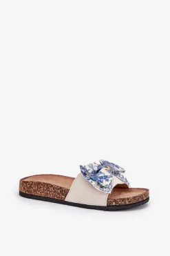 Discount Damskie Klapki Z Kokardą Na Korkowej Platformie e Lisandrea Damskie Klapki Korkowe|Klapki Na Platformie