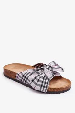 Clearance Boto Damskie Klapki Z Kokardą Na Platformie Szare Vero