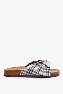 Clearance Boto Damskie Klapki Z Kokardą Na Platformie Szare Vero