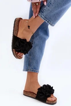 Discount Damskie Klapki Z Kwiatami Czarne Lulania Damskie Klapki Korkowe|Klapki Damskie Klasyczne