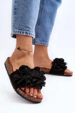 Discount Damskie Klapki Z Kwiatami Czarne Lulania Damskie Klapki Korkowe|Klapki Damskie Klasyczne