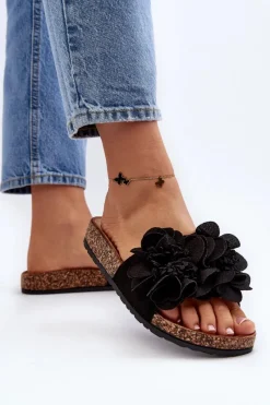 Discount Damskie Klapki Z Kwiatami Czarne Lulania Damskie Klapki Korkowe|Klapki Damskie Klasyczne