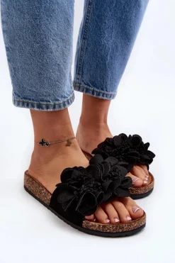 Discount Damskie Klapki Z Kwiatami Czarne Lulania Damskie Klapki Korkowe|Klapki Damskie Klasyczne