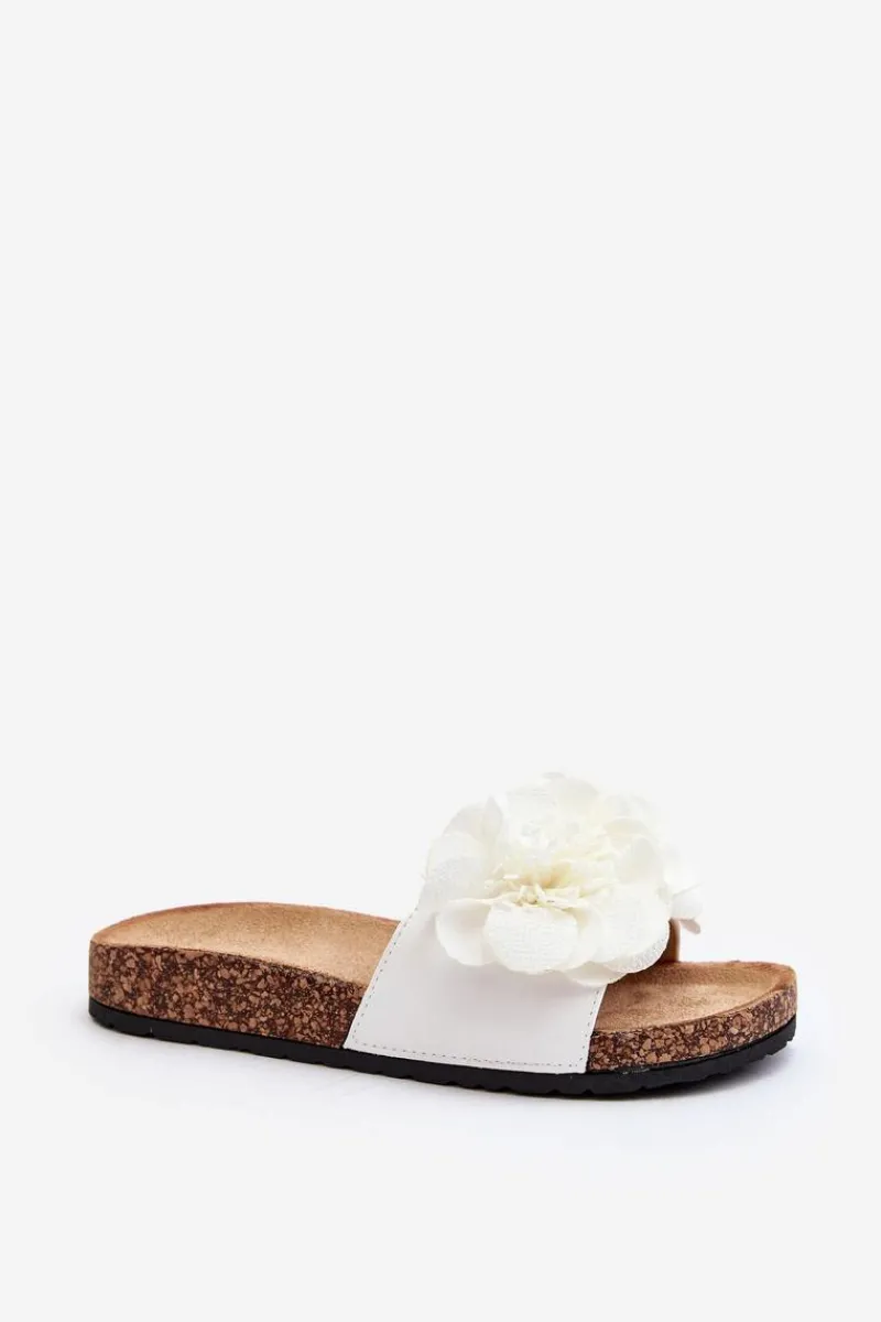 Klapki Korkowe|Klapki Damskie Klasyczne>Boto Damskie Klapki Z Kwiatami Białe Lulania