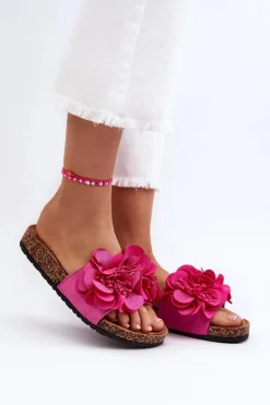 Clearance Damskie Klapki Z Kwiatami Fuksja Lulania Damskie Klapki Korkowe|Klapki Damskie Klasyczne