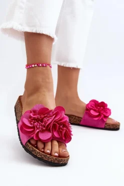 Clearance Damskie Klapki Z Kwiatami Fuksja Lulania Damskie Klapki Korkowe|Klapki Damskie Klasyczne