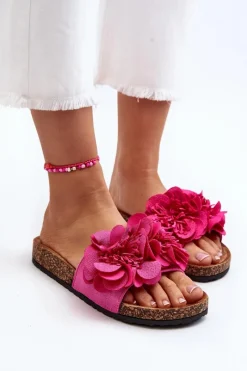 Clearance Damskie Klapki Z Kwiatami Fuksja Lulania Damskie Klapki Korkowe|Klapki Damskie Klasyczne