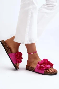 Clearance Damskie Klapki Z Kwiatami Fuksja Lulania Damskie Klapki Korkowe|Klapki Damskie Klasyczne