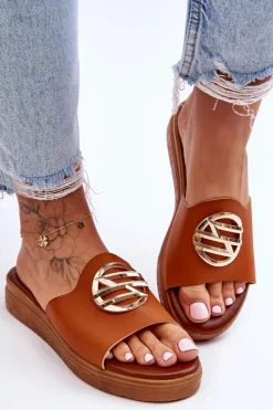 Sale Boto Damskie Klapki Z Ozdobą Camel Secrets