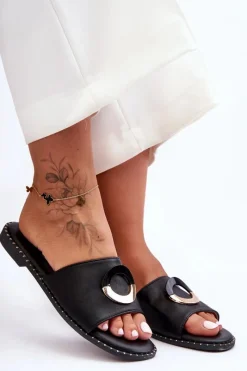 New Damskie Klapki Z Ozdobą Czarne Sherry Damskie Klapki Damskie Klasyczne