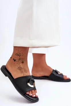 New Damskie Klapki Z Ozdobą Czarne Sherry Damskie Klapki Damskie Klasyczne