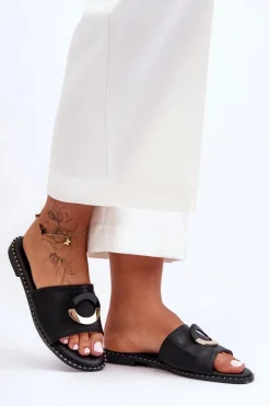 New Damskie Klapki Z Ozdobą Czarne Sherry Damskie Klapki Damskie Klasyczne