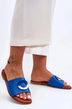 New Boto Damskie Klapki Z Ozdobą Niebieskie Sherry