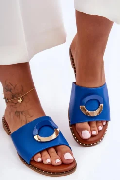 New Boto Damskie Klapki Z Ozdobą Niebieskie Sherry