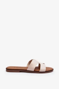 Clearance Boto Damskie Klapki Z Wycięciem Beżowe Lumossa