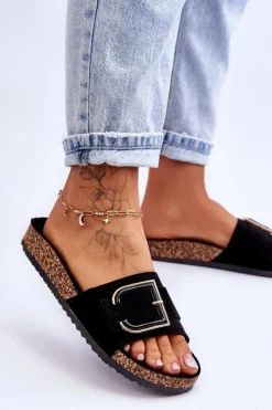 Best Boto Damskie Klapki Zamszowe Na Platformie Czarne Festil