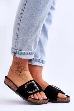 Best Boto Damskie Klapki Zamszowe Na Platformie Czarne Festil