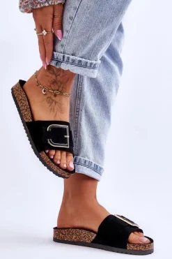 Best Boto Damskie Klapki Zamszowe Na Platformie Czarne Festil