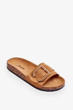 Online Damskie Klapki Zamszowe Na Platformie Camel Festil Damskie Klapki Korkowe|Klapki Na Platformie