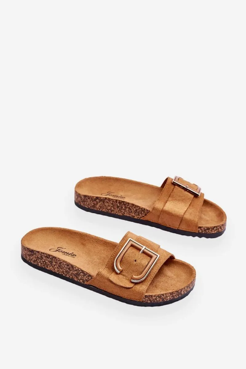 Online Damskie Klapki Zamszowe Na Platformie Camel Festil Damskie Klapki Korkowe|Klapki Na Platformie