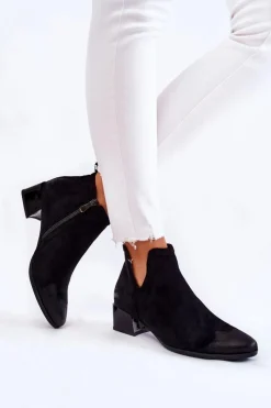 Clearance Damskie Klasyczne Botki Na Suwak Czarne Ellene Damskie Czarne Botki|Brązowe I Beżowe Botki