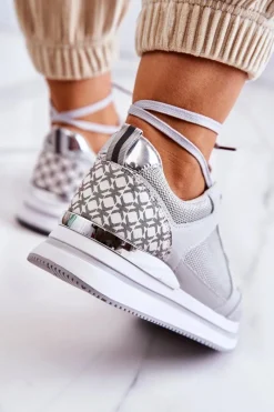 Online Damskie Klasyczne Buty Sportowe Na Koturnie Szare Advanced Damskie Sneakersy Damskie