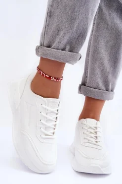 New Damskie Klasyczne Buty Sportowe Big Star MM274224 Białe Damskie Buty Sportowe Big Star|Sneakersy Damskie