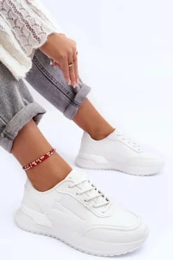 New Damskie Klasyczne Buty Sportowe Big Star MM274224 Białe Damskie Buty Sportowe Big Star|Sneakersy Damskie