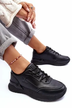 Sale Big Star Shoes Damskie Klasyczne Buty Sportowe Big Star MM274223 Czarne