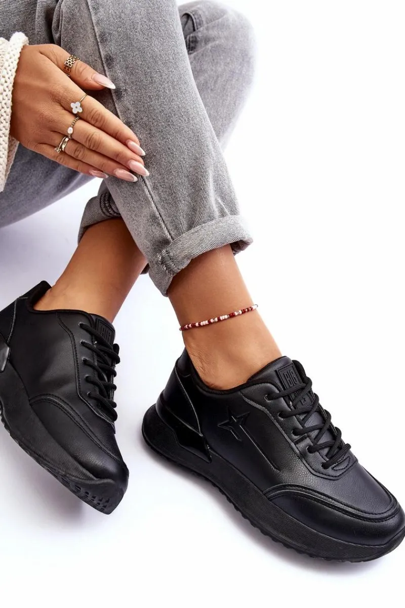 Sale Big Star Shoes Damskie Klasyczne Buty Sportowe Big Star MM274223 Czarne