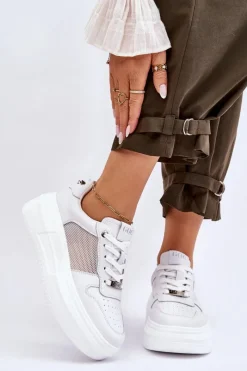 Hot GOE Damskie Klasyczne Buty Sportowe LL2N4060 Białe Biały
