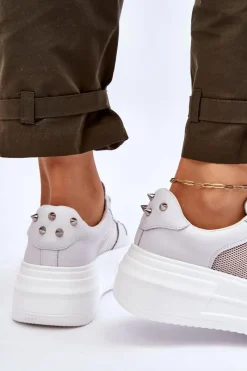 Hot GOE Damskie Klasyczne Buty Sportowe LL2N4060 Białe Biały