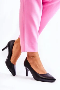 Czółenka Klasyczne>Buty Sergio Leone Damskie Klasyczne Czółenka Czarne Semprella