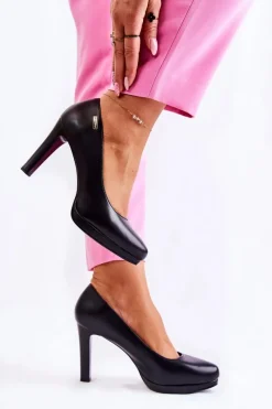 Discount Damskie Klasyczne Czółenka Na Platformie Czarne Alivene Damskie Czółenka Klasyczne